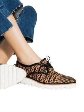 Zara Braided Leather Platform Lace-Up Oxford in Black and Brown